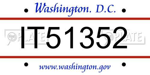 IT51352 District Of Columbia License Plate