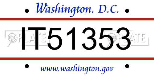 IT51353 District Of Columbia License Plate