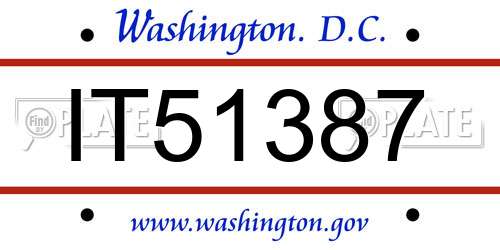 IT51387 District Of Columbia License Plate