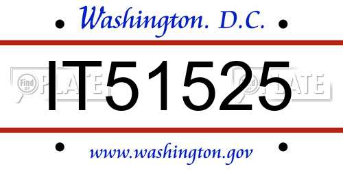 IT51525 District Of Columbia License Plate