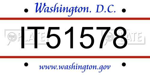 IT51578 District Of Columbia License Plate