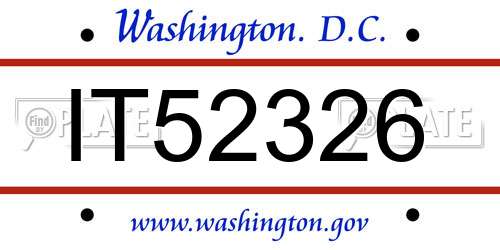 IT52326 District Of Columbia License Plate