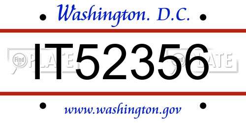 IT52356 District Of Columbia License Plate