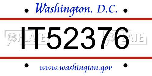 IT52376 District Of Columbia License Plate