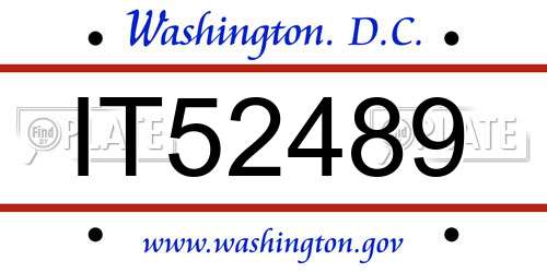 IT52489 District Of Columbia License Plate