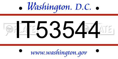 IT53544 District Of Columbia License Plate