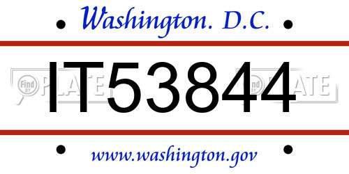 IT53844 District Of Columbia License Plate