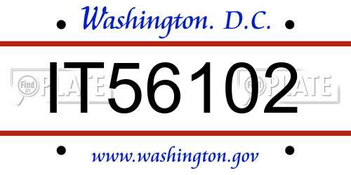 IT56102 District Of Columbia License Plate