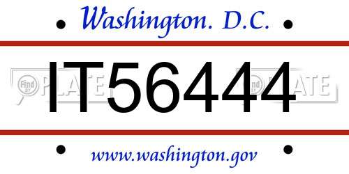 IT56444 District Of Columbia License Plate