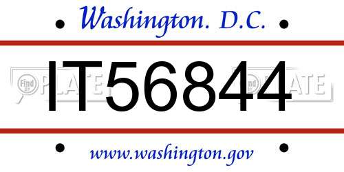 IT56844 District Of Columbia License Plate