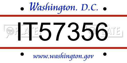IT57356 District Of Columbia License Plate