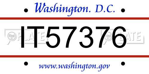 IT57376 District Of Columbia License Plate