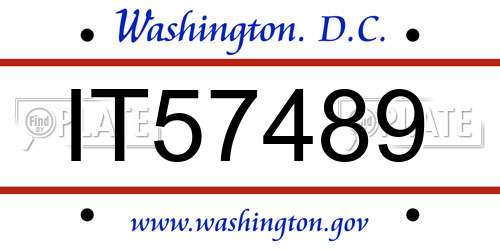IT57489 District Of Columbia License Plate