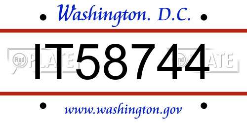 IT58744 District Of Columbia License Plate