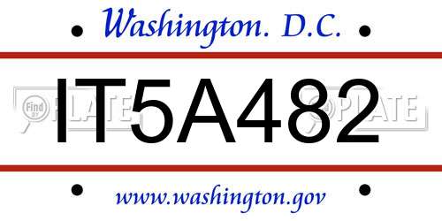IT5A482 District Of Columbia License Plate