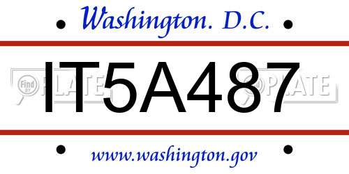 IT5A487 District Of Columbia License Plate