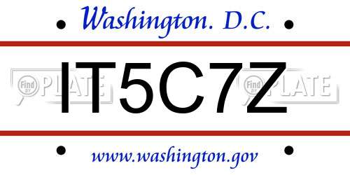 IT5C7Z District Of Columbia License Plate