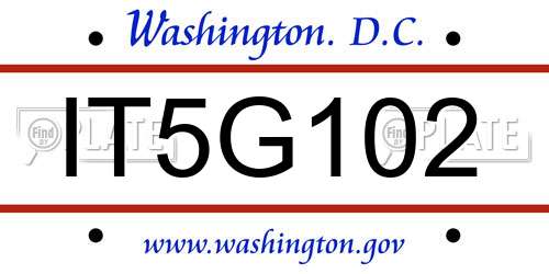 IT5G102 District Of Columbia License Plate