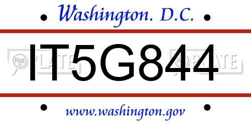 IT5G844 District Of Columbia License Plate