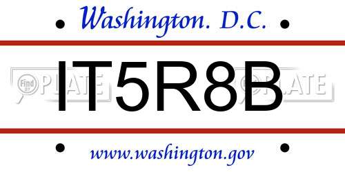 IT5R8B District Of Columbia License Plate