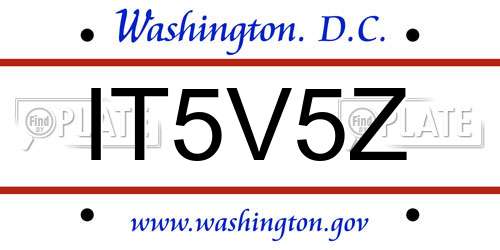 IT5V5Z District Of Columbia License Plate
