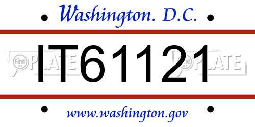 IT61121 District Of Columbia License Plate