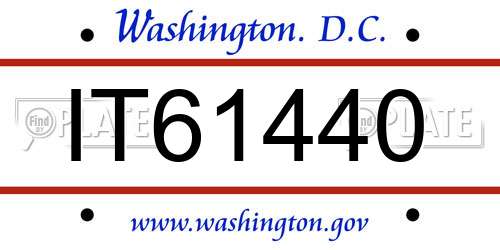 IT61440 District Of Columbia License Plate