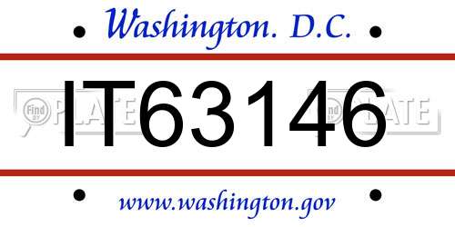 IT63146 District Of Columbia License Plate