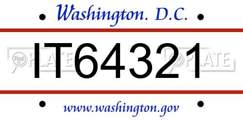 IT64321 District Of Columbia License Plate