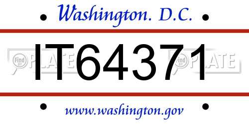 IT64371 District Of Columbia License Plate