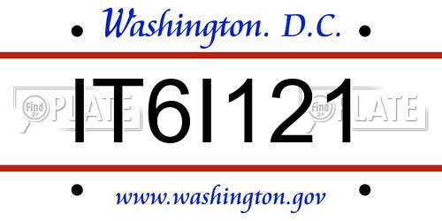 IT6I121 District Of Columbia License Plate