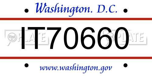 IT70660 District Of Columbia License Plate