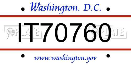 IT70760 District Of Columbia License Plate