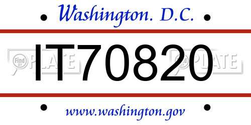 IT70820 District Of Columbia License Plate