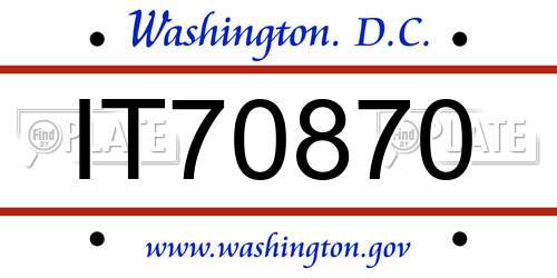 IT70870 District Of Columbia License Plate