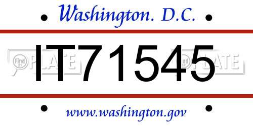 IT71545 District Of Columbia License Plate