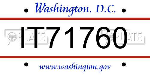 IT71760 District Of Columbia License Plate