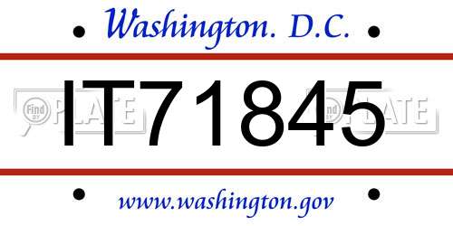 IT71845 District Of Columbia License Plate