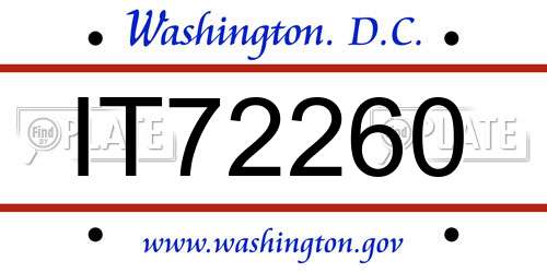 IT72260 District Of Columbia License Plate