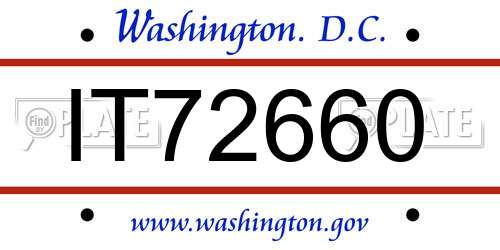 IT72660 District Of Columbia License Plate