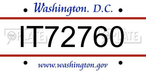 IT72760 District Of Columbia License Plate