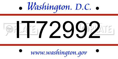 IT72992 District Of Columbia License Plate