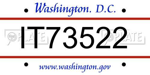 IT73522 District Of Columbia License Plate