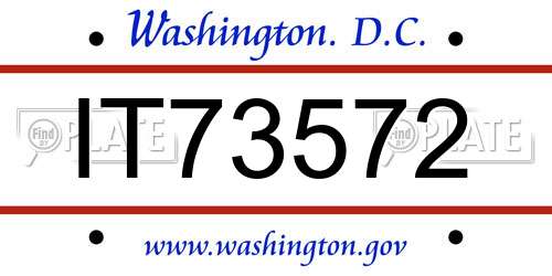 IT73572 District Of Columbia License Plate