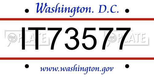 IT73577 District Of Columbia License Plate