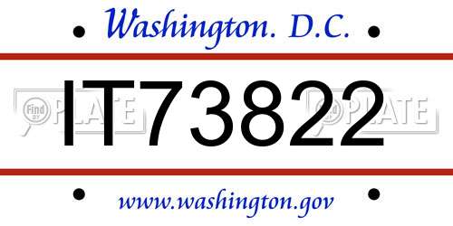 IT73822 District Of Columbia License Plate