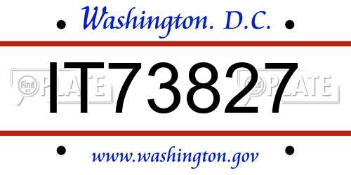 IT73827 District Of Columbia License Plate