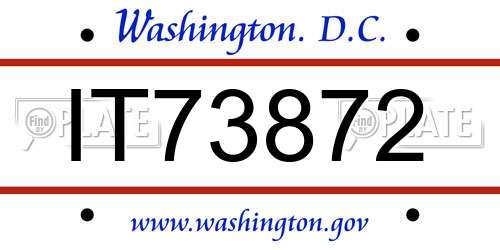 IT73872 District Of Columbia License Plate