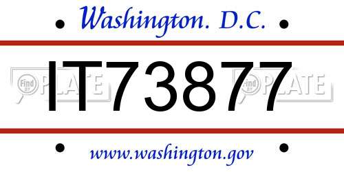 IT73877 District Of Columbia License Plate