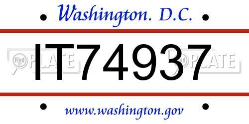 IT74937 District Of Columbia License Plate